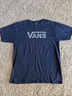 Vans Navy T-Shirt with Gray Logo